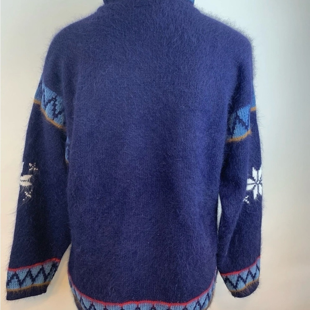 Vtg Rafaella Angora & Wool Nordic Reindeer Christmas Holiday Winter’s Sweater - Picture 8 of 11